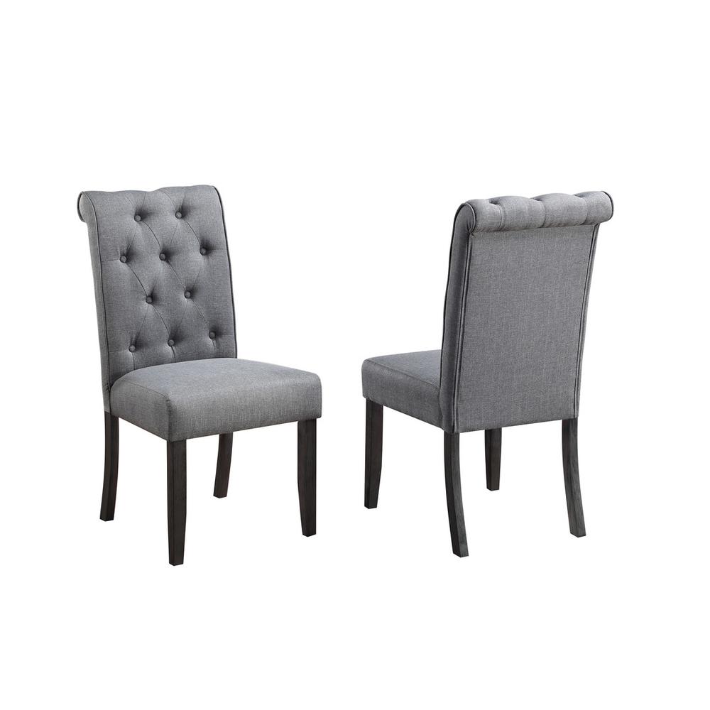 5pc Dining set, Faux Marble Wrap Table set with grey linen dining chairs