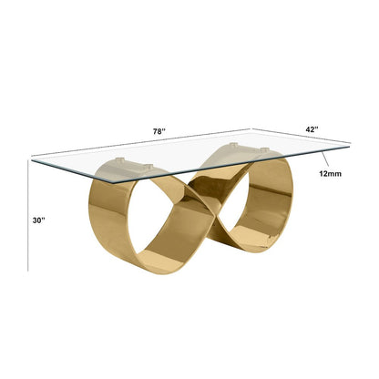 7Pc Tempered Glass Dining Set 6 Rich Gray Boucle Side Chairs And A Gold Base