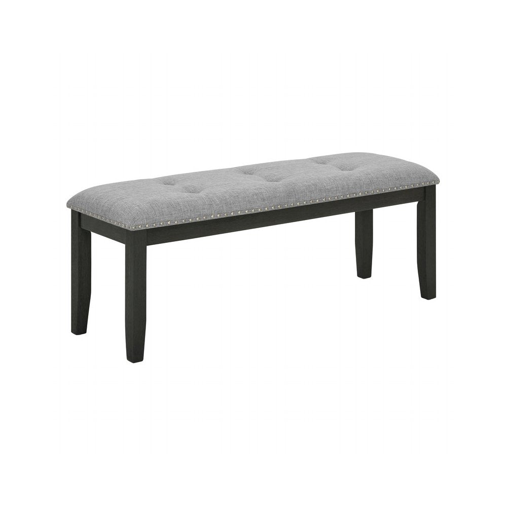 Upholstered Dining Bench With Rustic Gray