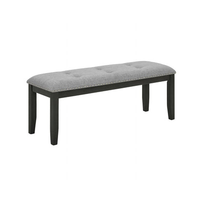 Upholstered Dining Bench With Rustic Gray