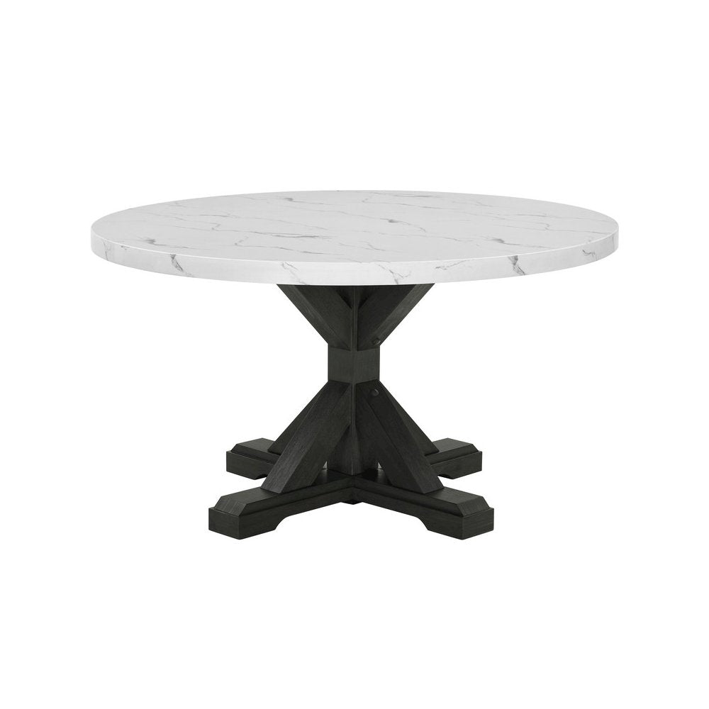 Best Quality Furntirue Round Faux Marble Top On Rustic Gray Mdf/Wood Base