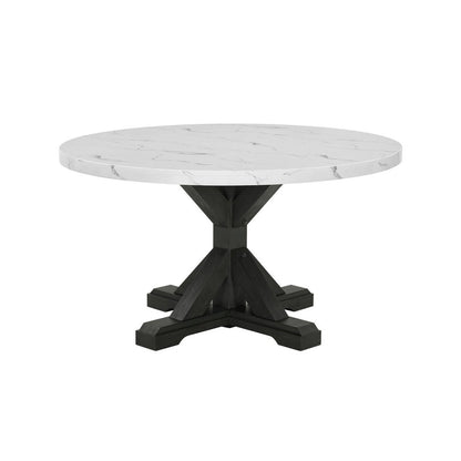 Best Quality Furntirue Round Faux Marble Top On Rustic Gray Mdf/Wood Base