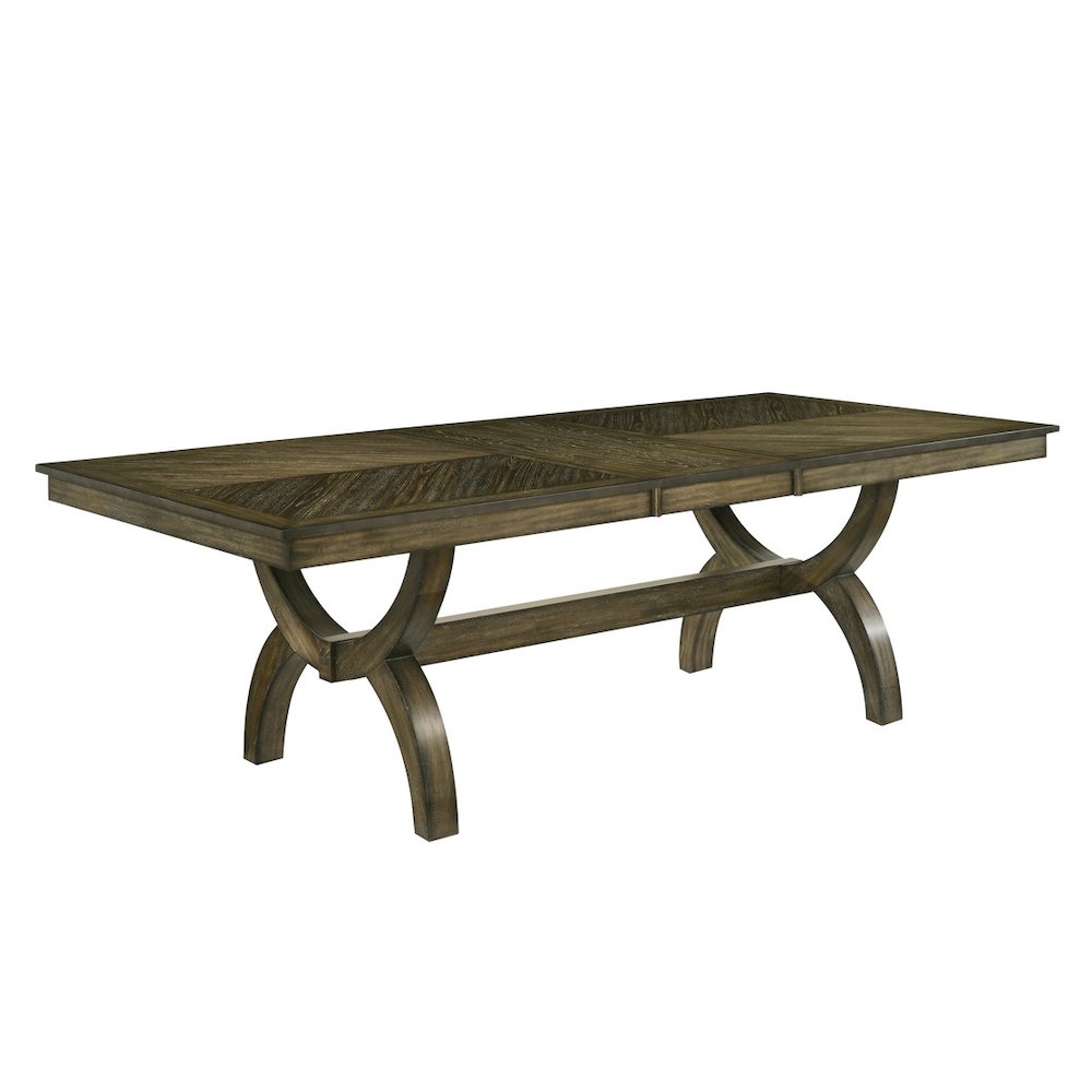 Big extendable wood dining table with leaf