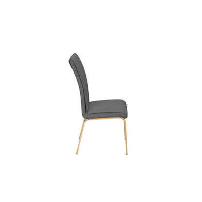 Dark Gray Faux Leather Dining Chairs, Set of 2