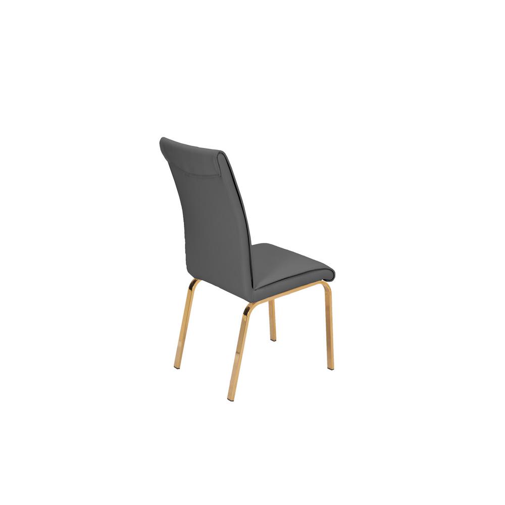 Dark Gray Faux Leather Dining Chairs, Set of 2