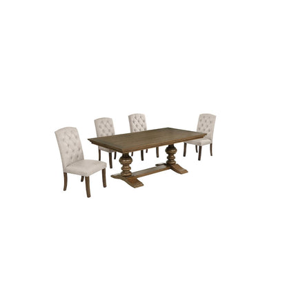 Dinging Set With 6 Dark Grey Side Chairs And One 72" Wood Dining Table