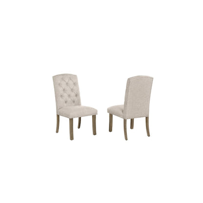 Beige Dining Chair With Linen Fabric