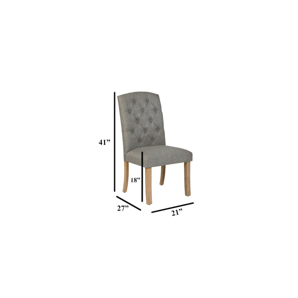 7 Piece Traditional Dining Table With Dark Grey Side Chairs