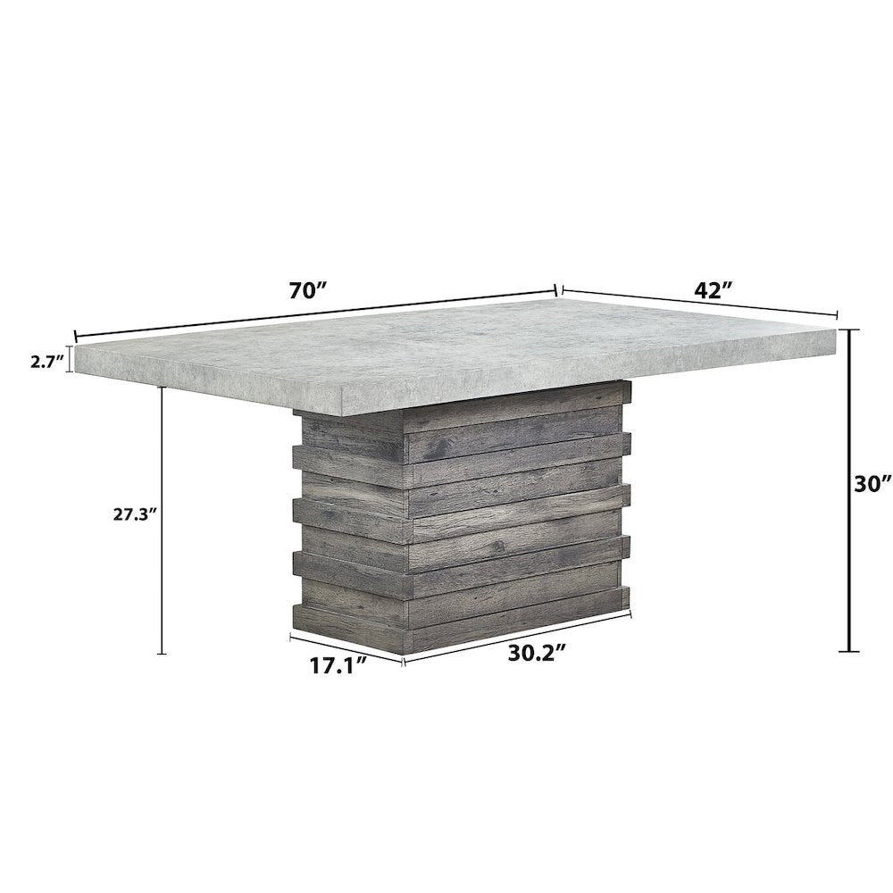 3D Texture Paper Table Top & Base Dining Table