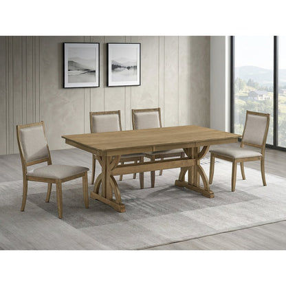 5pc Wood Dining Table Set Ash Brown