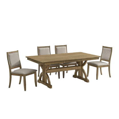 5pc Wood Dining Table Set Ash Brown