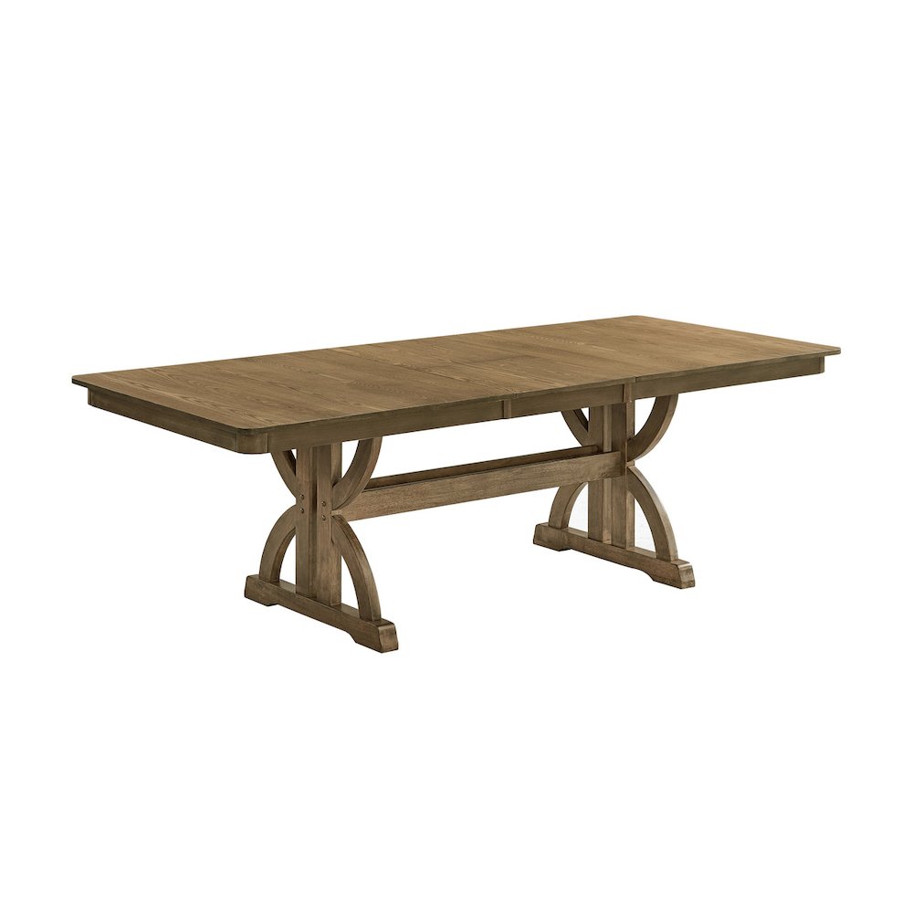 7pc Butterfly Extension Dining Table Set Ash Brown