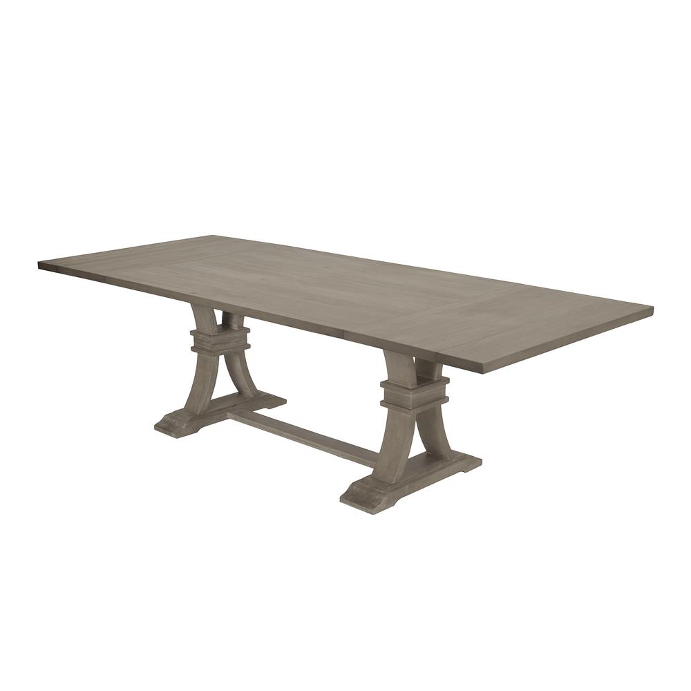 7 Piece Dining Set Extendable w/two 16"Side Leaves Extension & 6 Chairs in Beige Linen