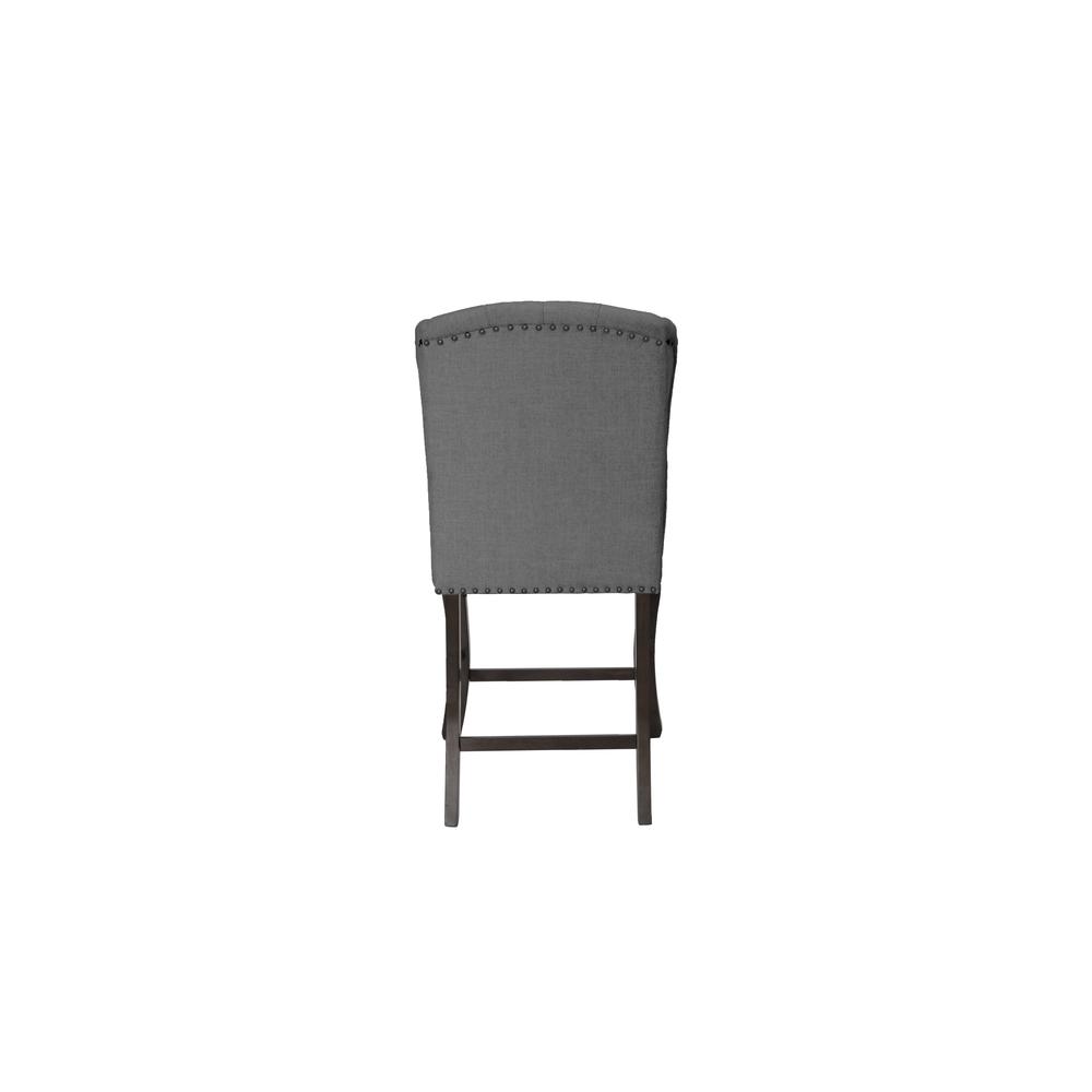 Counter Height Upholstered Side Chairs with Tufted Buttons and Nailhead Trim