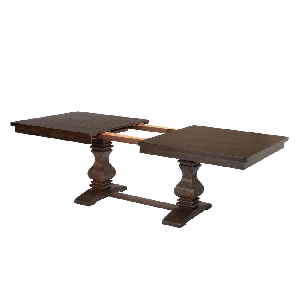 78"-96" Extension Dining Table w/Center 18-Inch Leaf, Walnut Color