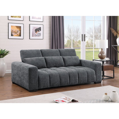 3 Seater Sofa In Dark Gray With Adjustable Back