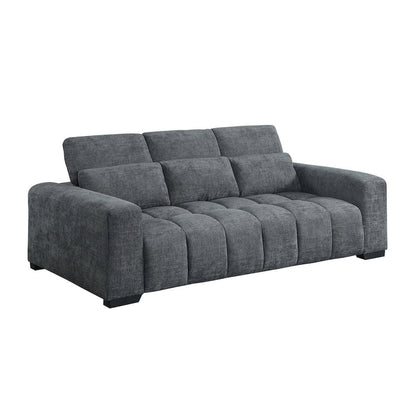 3 Seater Sofa In Dark Gray With Adjustable Back