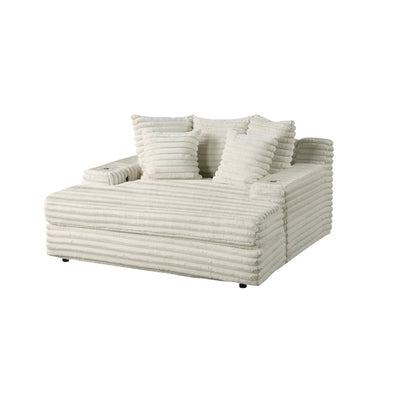 Smoke Chaise Lounge With Cupholders And Usb Port