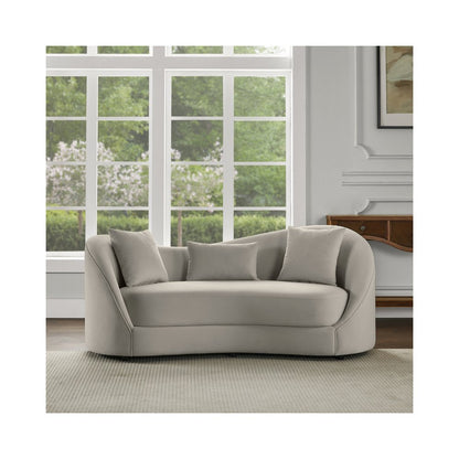 Light Gray Loveseat Aymmetrial High-Low Backrest