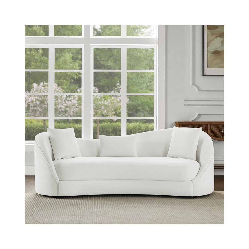 Cloud Gray Sofa Aymmetrial High-Low Backrest