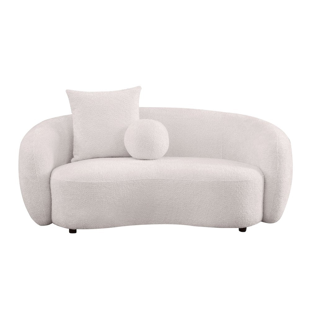Teddy Fabric 2 Seater Loveseat In Beige