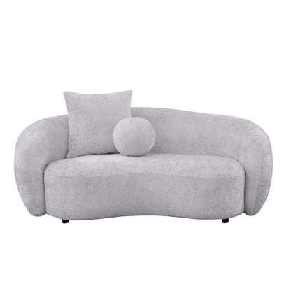 Teddy Fabric 2 Seater Loveseat In Light Gray