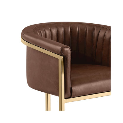 Leaather-Aire Counterheights 24" with Gold Chrome (Set of 2)