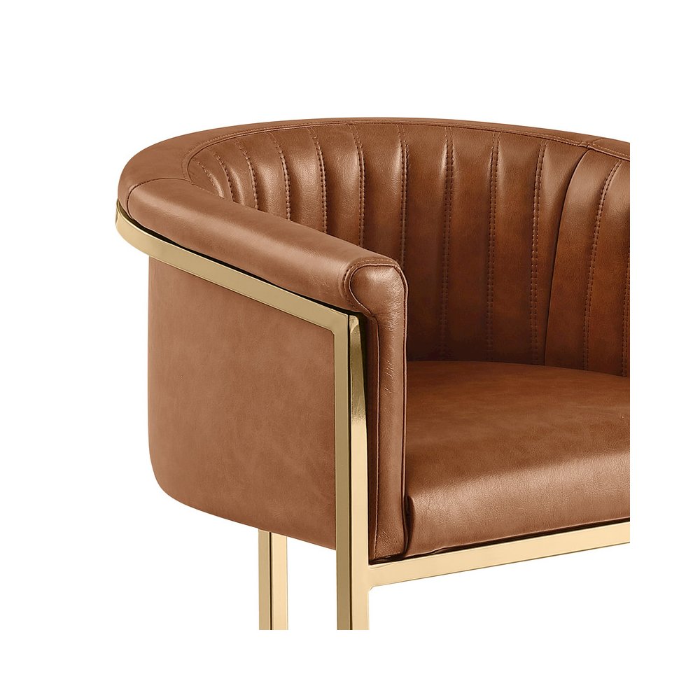 Leaather-Aire Counterheights 24" with Gold Chrome (Set of 2)