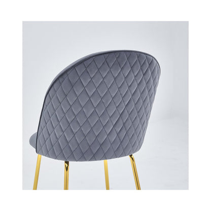 Dark gray velvet fabric side chairs, Set of 2
