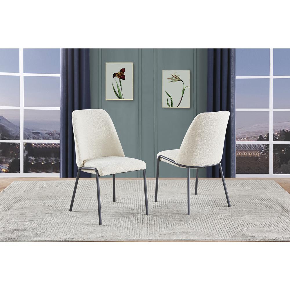Cream polar fleece chairs (SET OF 2)