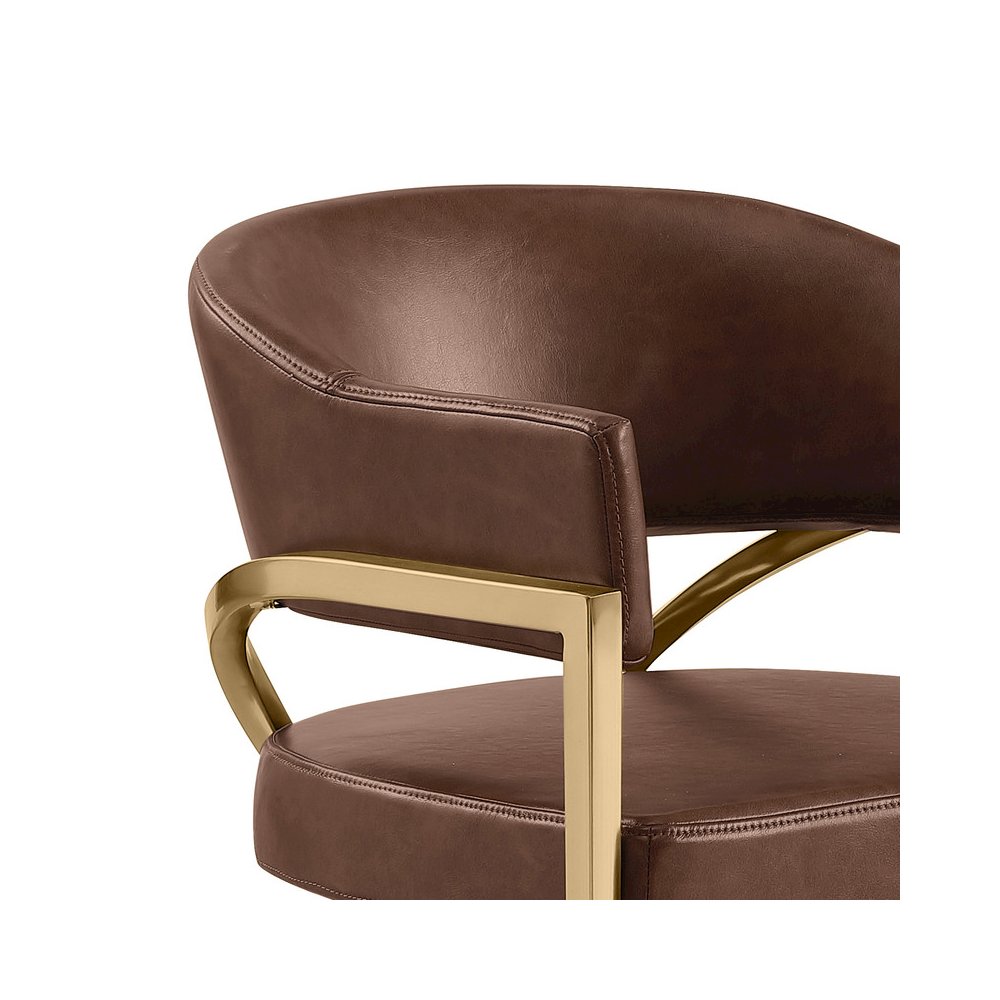 Leather-Aire Side Chairs with Gold Chrome Set of 2