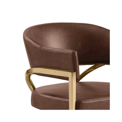 Leather-Aire Side Chairs with Gold Chrome Set of 2