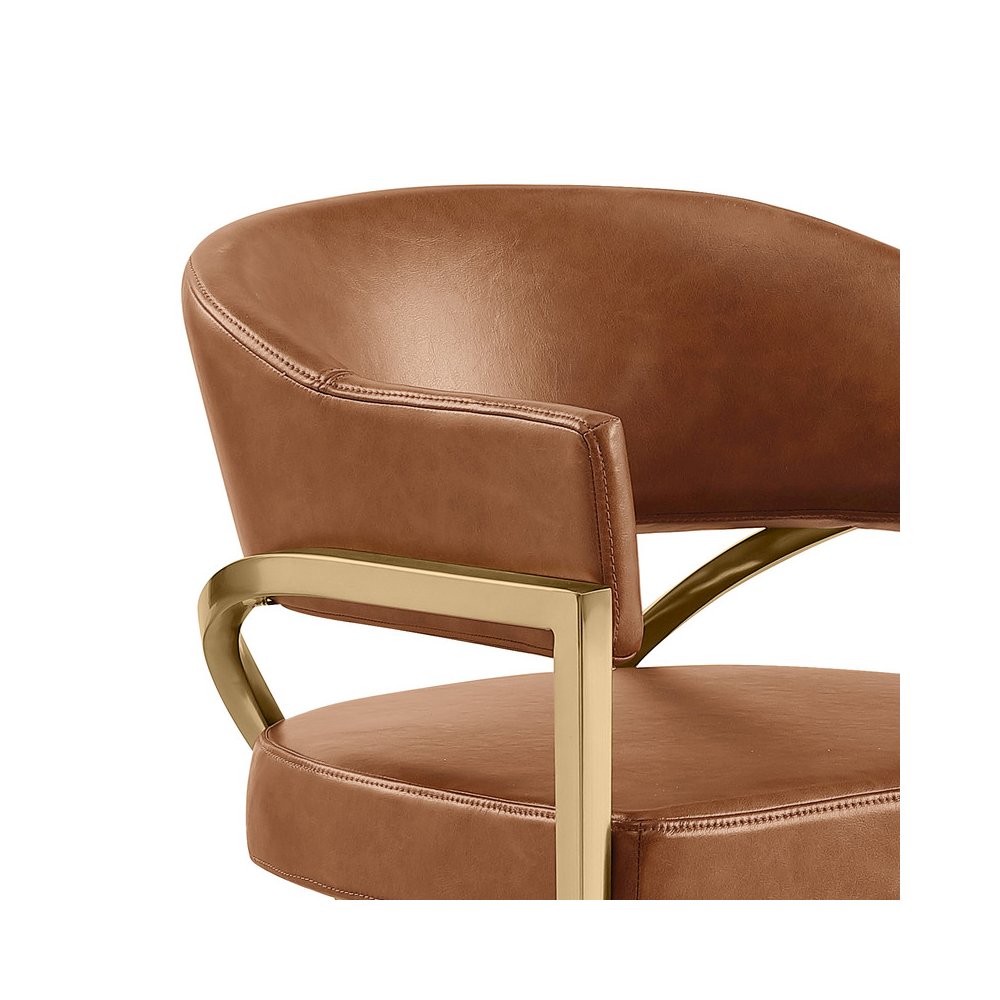 Leather-Aire Side Chairs with Gold Chrome Set of 2
