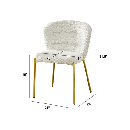 Round White Marble Wrap Glass Ding Table With 4 Cream Side Chairs