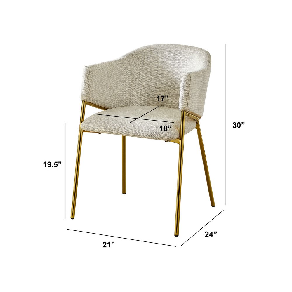 Rectangle Marble Wrap Tempered Glass Dining Table With 4 Linen Beige Side Chairs