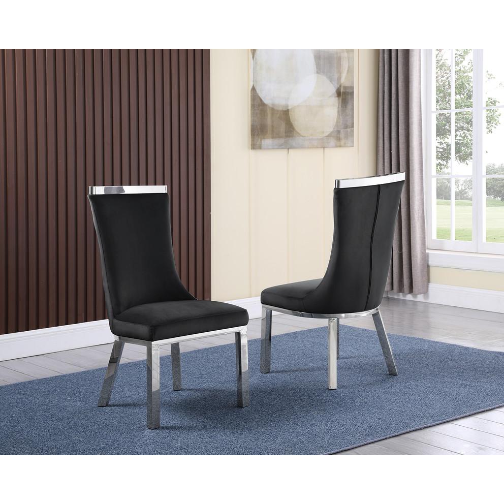 Tufted Dining Side Chair in Dark Grey Linen (Set of 2)