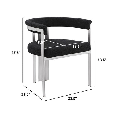 9Pc Tempered Glass Dining Table Set With 8 Black With Matte Silver Side Chairs