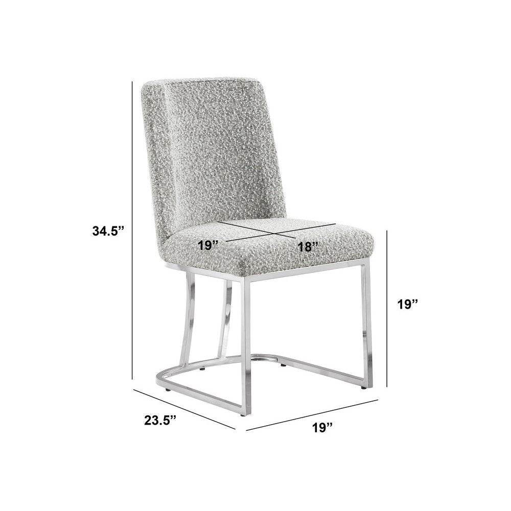 Rich Gray With Silver Chrome Base Side Chairs, Set Of 2