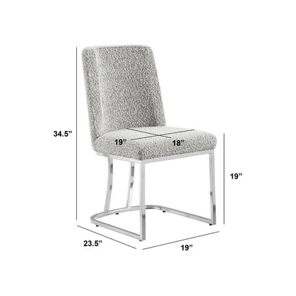 Rich Gray With Silver Chrome Base Side Chairs, Set Of 2