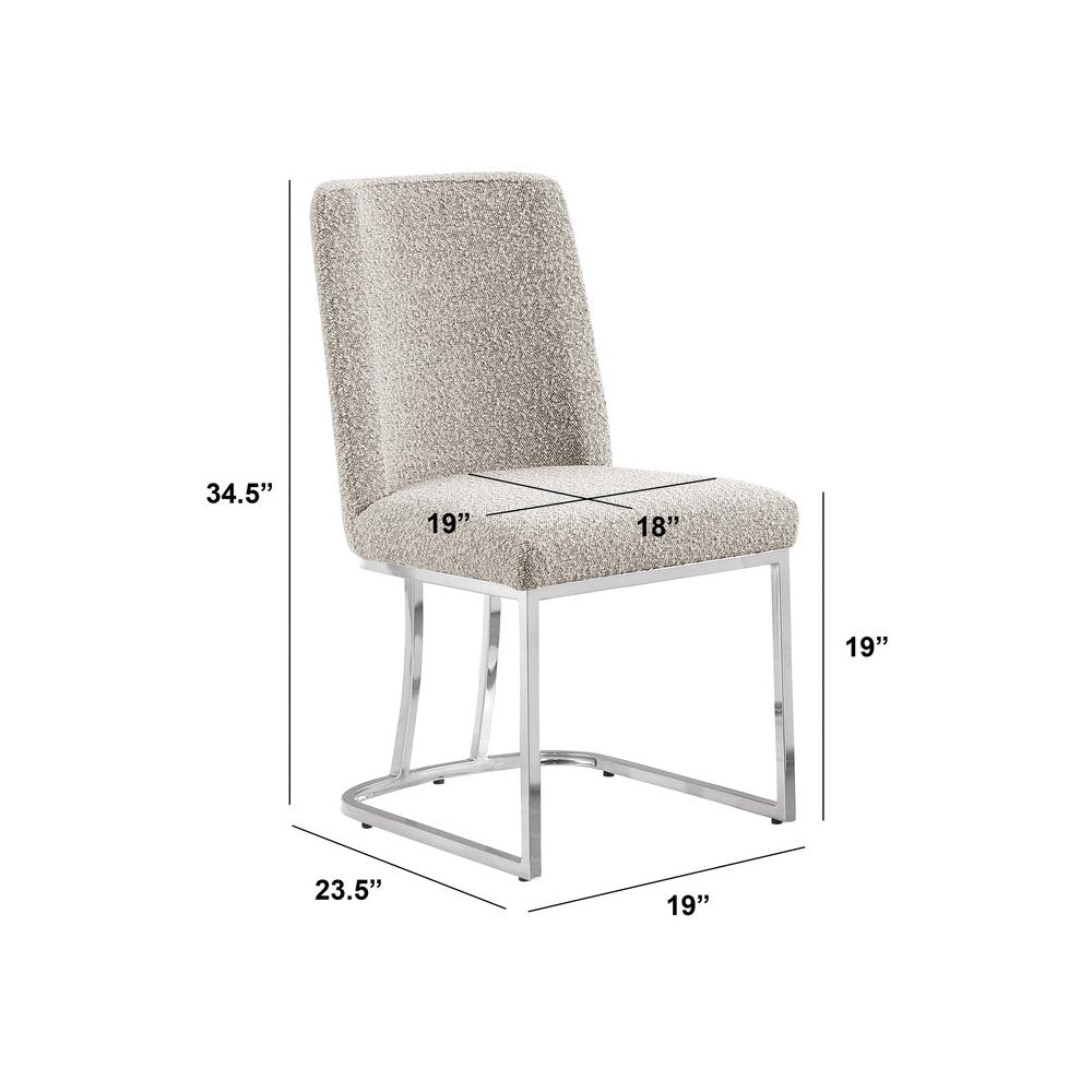 Gray With Silver Chrome Base Side Chairs, Set Of 2