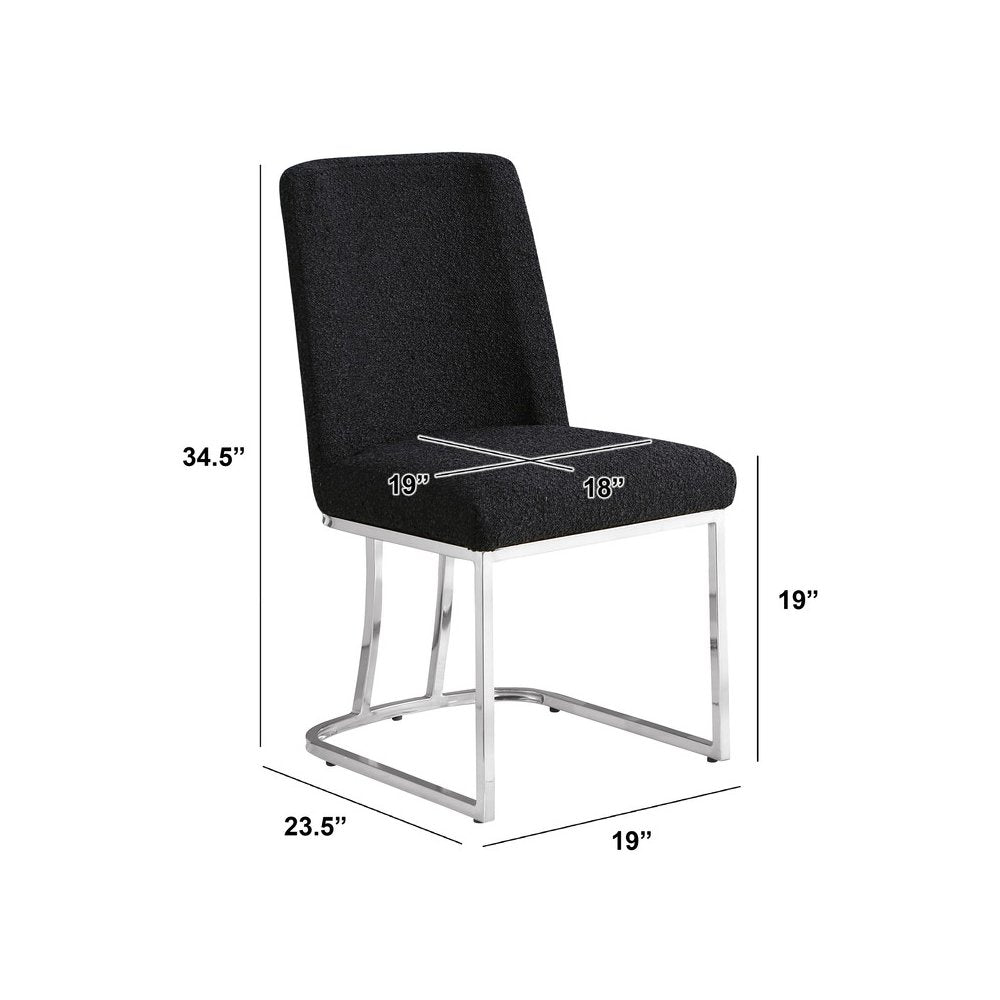 Black With Silver Chrome Base Side Chairs, Set Of 2