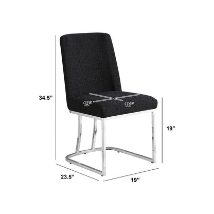 Black With Silver Chrome Base Side Chairs, Set Of 2