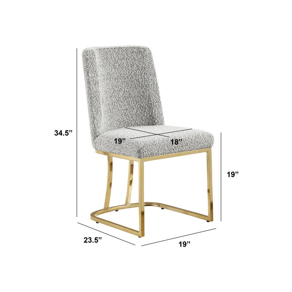 Rich Gray With Gold Chrome Base Side Chairs, Set Of 2