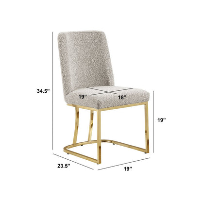 Gray With Gold Chrome Base Side Chairs, Set Of 2