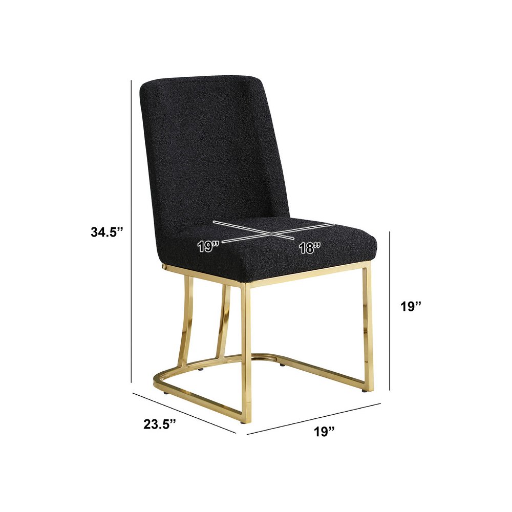 Black With Gold Chrome Base Side Chairs, Set Of 2