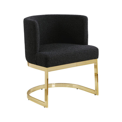Black With Gold Chrome Base Barrel Chair (Single Chair)