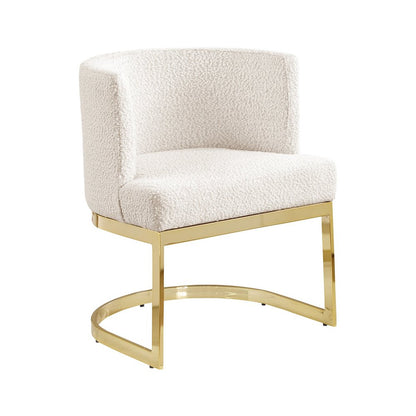 Cream With Gold Chrome Base Barrel Chair (Single Chair)