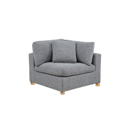 Boucle Modular Corner Chair, Rich Gray