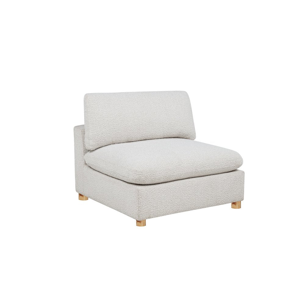 Boucle Modular Armless Chair, Cream