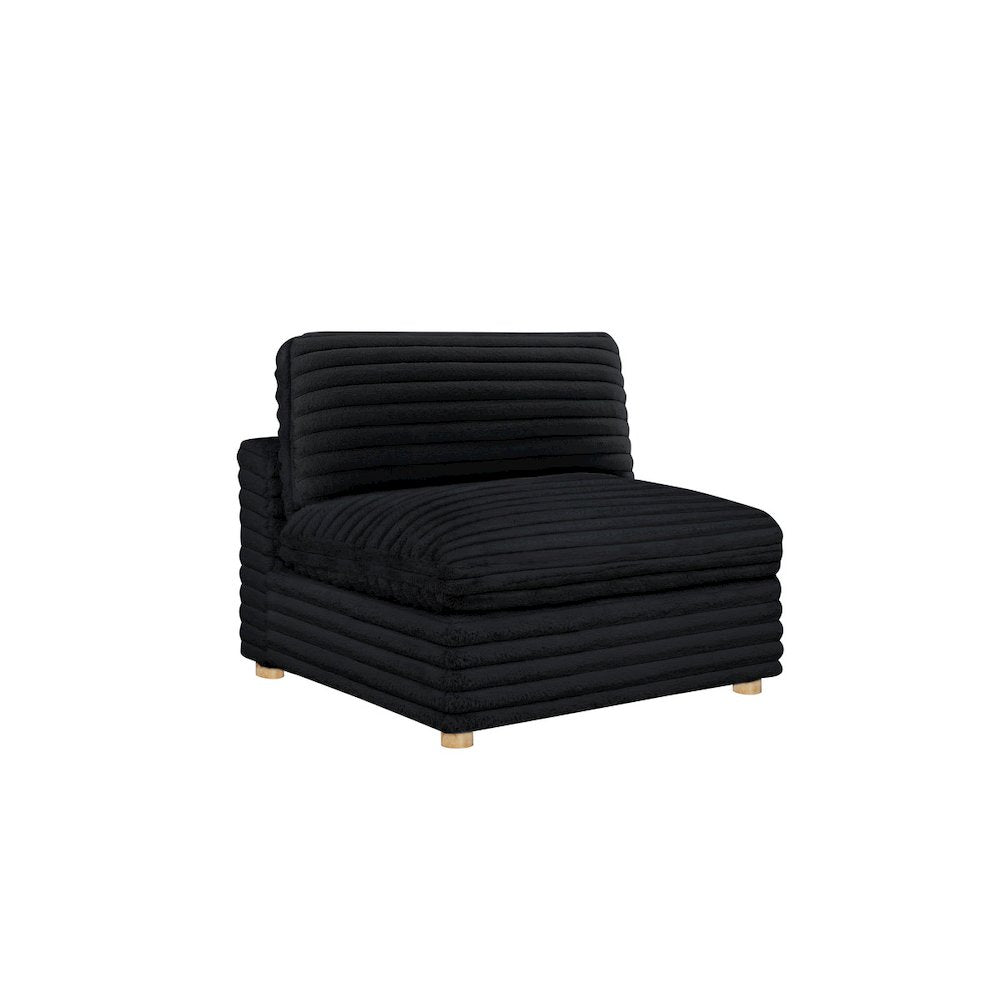 Corduroy Modular Armless Chair, Black